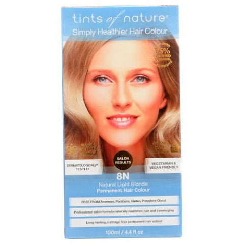 Tints of Nature, Permanent Hair Color, 8N Natural Light Blonder 4.4 Oz Tints of Nature