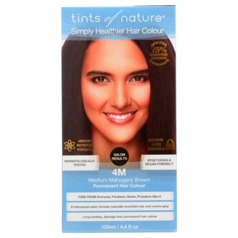 Tints of Nature, Permanent Hair Color, 4M Medium Mahogany Brown 4.4 Oz Tints of Nature