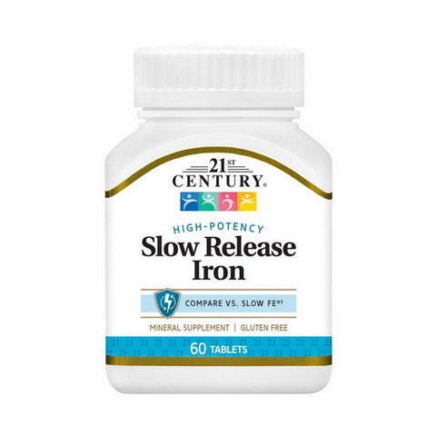 21st Century, Slow Release Iron, 60 Tabs 21st Century