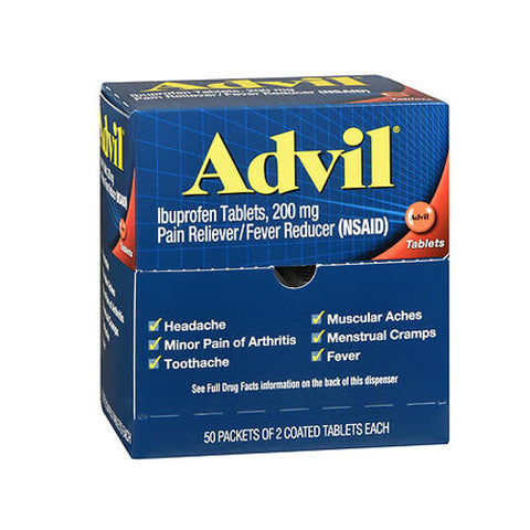 Advil, Ibuprofen Pain Reliever Fever Reducer Coated Tablets, 200 Mg, 100 Tabs Advil
