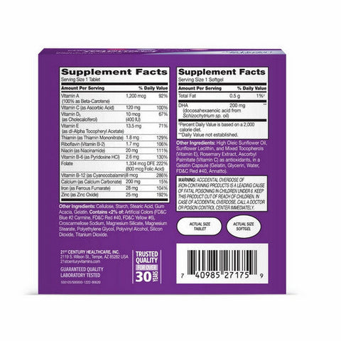 21st Century, Prenatal Multivitamin Plus Dha, 120 Tabs 21st Century
