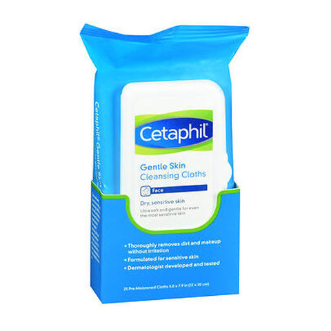 Cetaphil, Face And Body Wipes Gentle Skin Cleansing Cloths, 25 Each Cetaphil
