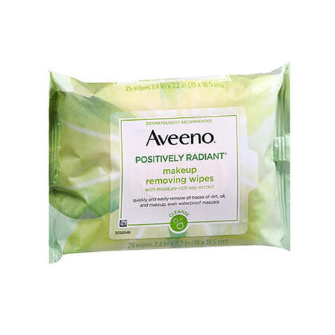 Aveeno, Active Naturals Positively Radiant Makeup Removing Wipes, 25 Each Aveeno