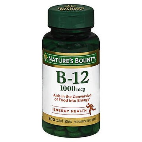 Nature's Bounty, B-12 Coated Tablets, 1000 mcg, 200 Tabs Nature's Bounty
