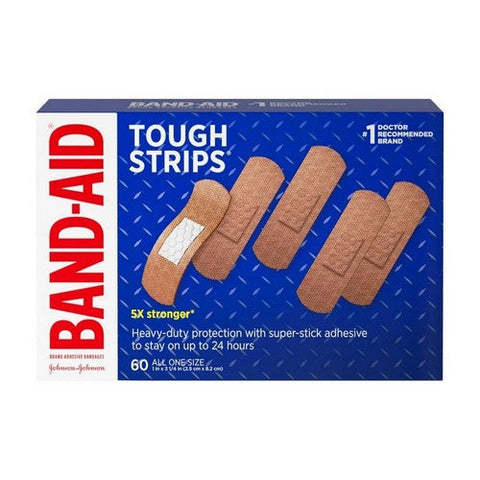 Band-Aid, Tough Strips Adhesive Bandages 1 X 3 1/4 Inch, 60E ach Band-Aid