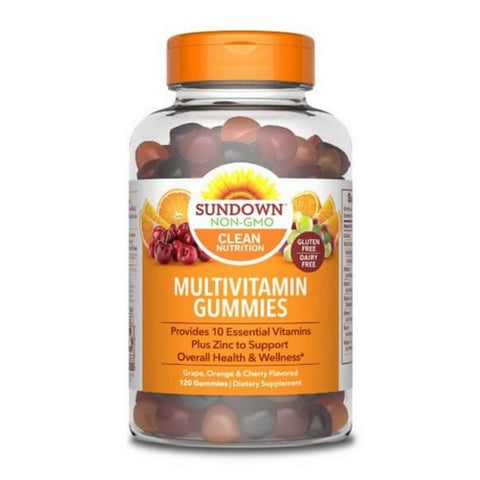 Sundown Naturals, Sundown Naturals Multivitamin Gummies, Grape, Orange & Cherry Flavored, 120 Each Sundown Naturals