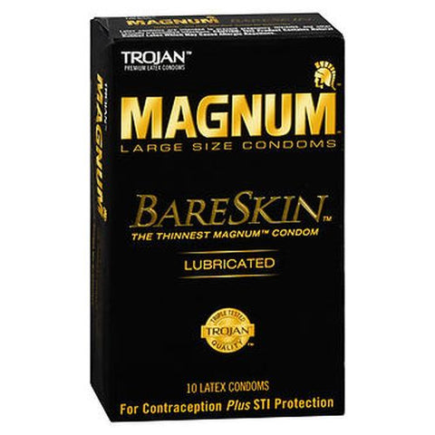 Trojan, Magnum Bareskin Lubricated Latex Condoms, 10 Each Trojan
