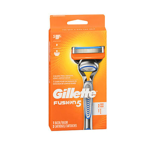 Gillette, Fusion Five Razor Handle And Two Blade Refills, 1 Each Gillette