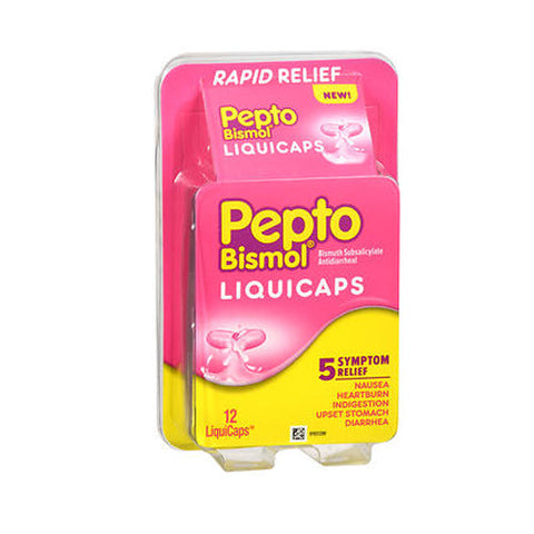 Pepto-Bismol, Diarrhea And Upset Stomach Reliever Liquid Capsules, 12 Count Pepto-Bismol