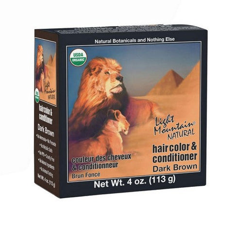 Light Mountain, Natural Hair Colour And Conditioner Dark Brown, Dark-Brown 4 Oz Light Mountain