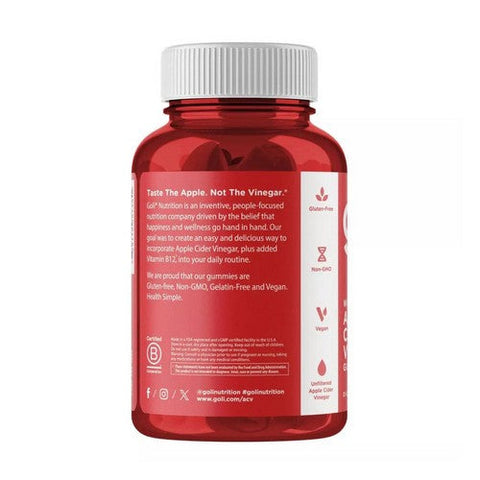 Goli Nutrition, Apple Cider Vinegar Gummies, 0, 60 Gummies Goli Nutrition