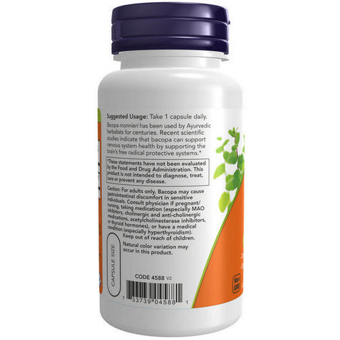Now Foods, Bacopa Extract, 450mg, 90 Veg Caps Now Foods