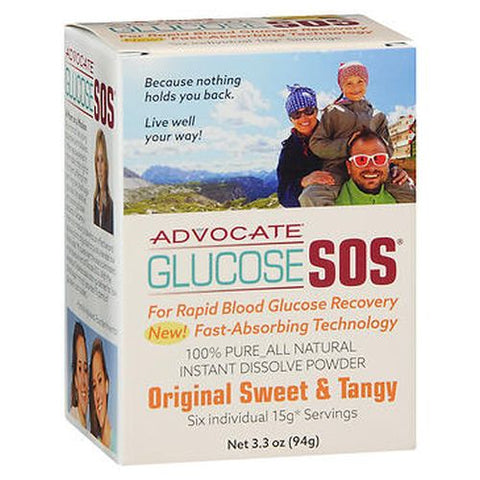 Advocate, Glucose SOS Instant Dissolve Powder, Original Sweet & Tangy 3.3 Oz Advocate