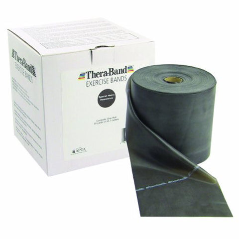 Thera-Band, Exercise Resistance Band Thera-Band  Black 5 Inch X 50 Yard X-Heavy Resistance, 1 Each Thera-Band