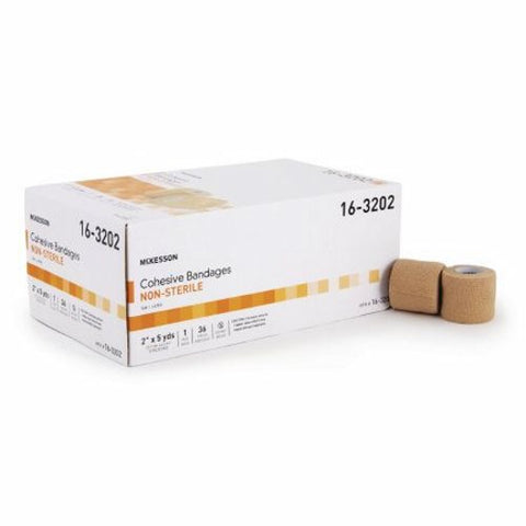 McKesson, Cohesive Bandage 2 Inch X 5 Yard Self-adherent Closure Tan NonSterile 16-3202, 1 Pack McKesson