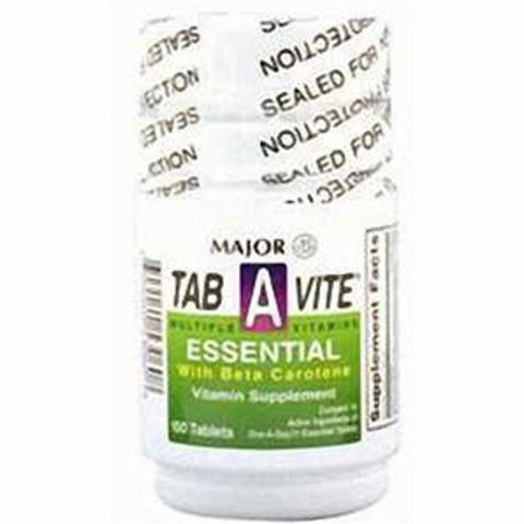 Major Pharmaceuticals, Multivit Sup Major Tab-A-Vite Vit A / Cholcalciferol 3000 IU - 400 IU Strength Tab, 100 Tablets Major Pharmaceuticals