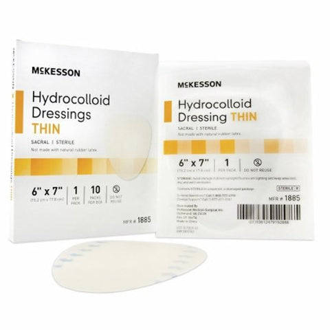 McKesson, Thin Hydrocolloid Dressing Film Backing 6 X 7 Inch Sacral Hydrocolloid 1885, Count of 1 McKesson