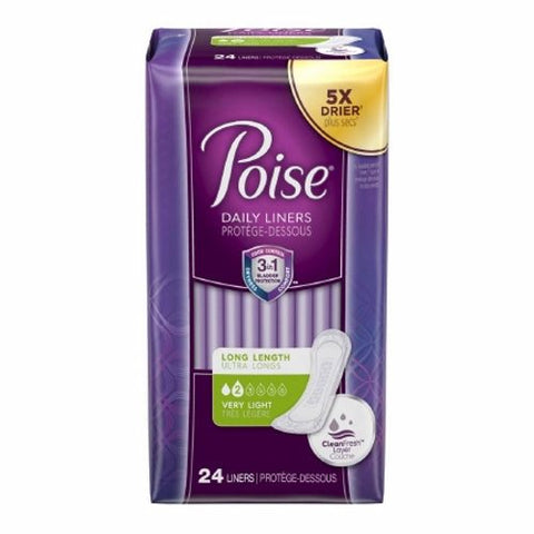 Poise, Bladder Control Pad Poise  8-1/2 Inch Length Light Absorbency Absorb-Loc  Core One Size Fits Most Ad, Pack Of 24 Poise