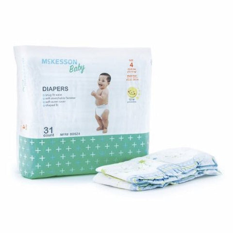 McKesson, Unisex Baby Diaper Size 4 Disposable Heavy Absorbency, Count of 4 McKesson