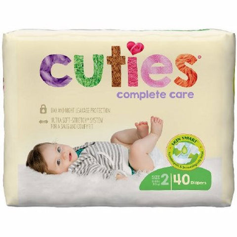 First Quality, Unisex Baby Diaper Cuties  Complete Care Tab Closure Size 2 Disposable Heavy Absorbency, Count of 204 First Quality