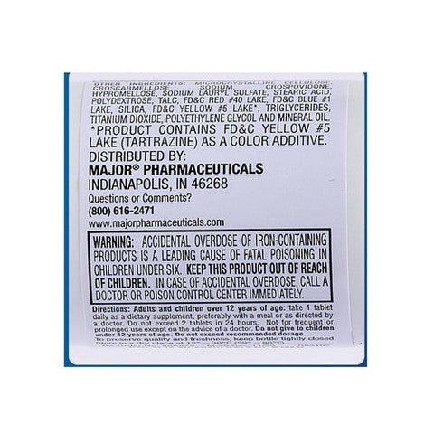 Major Pharmaceuticals, Mineral Supplement FeroSul Iron, 325 Mg, 100 Tabs Major Pharmaceuticals
