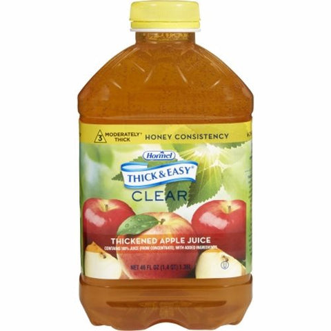 Hormel, Thickened Beverage Thick & Easy  46 oz. Container Bottle Apple Juice Flavor Ready to USe Honey Consi, 46 Oz Hormel