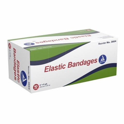 Dynarex, Elastic Bandage Dynarex  4 Inch X 4-1/2 Yard Standard Compression Clip Detached Closure Tan NonSteri, Box Of 10 Dynarex