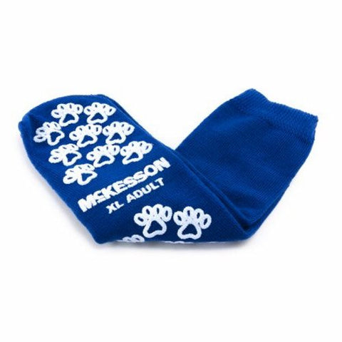 McKesson, Slipper Socks Unisex Adult X-Large Single Tread Single Patient Use Royal Blue 40-3816, 1 Pair McKesson