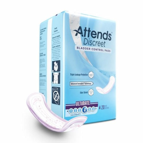 Attends, Bladder Control Pad Discreet 15 Inch Length Heavy Absorbency, Case Of 10 Attends