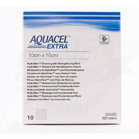 Convatec, Hydrofiber Dressing Aquacel  Extra Hydrofiber (Sodium Carboxymethylcellulose) 2 X 2 Inch, Box Of 10 Convatec