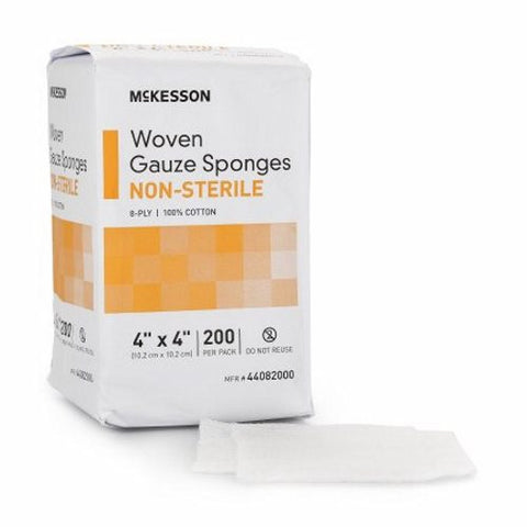McKesson, Gauze Sponge 4 X 4 Inch 8-Ply NonSterile 44082000, Case Of 20 McKesson