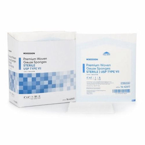McKesson, Gauze Sponge 4 X 4 Inch 12-Ply Sterile 16-42442, Case Of 128 McKesson