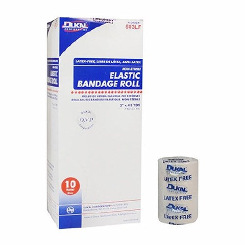Dukal, Elastic Bandage Dukal 3 Inch X 4-1/2 Yard Standard Compression Clip Detached Closure Tan NonSterile, 1 Roll Dukal