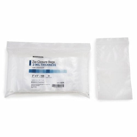 McKesson, Zip Closure Bag McKesson 3 X 5 Inch Polyethylene Clear, Box Of 10 McKesson