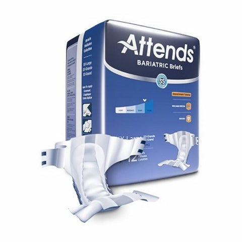 Attends, Unisex Adult Incontinence Brief Attend Bariatric 2X-Large, Case Of 4 Attends
