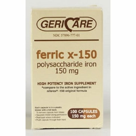 McKesson, Mineral Supplement Geri-Care Iron 150 mg Strength Capsule 100 per Bottle, 100 Capsules McKesson