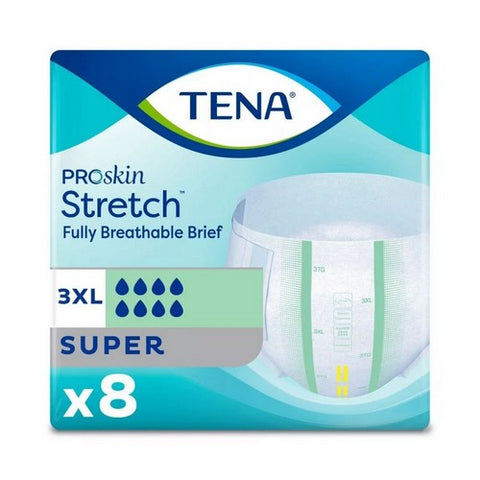 Tena, Proskin Stretch Super Adult 3x-Large Unisex Incontinence Brief, Pack Of 8 Tena