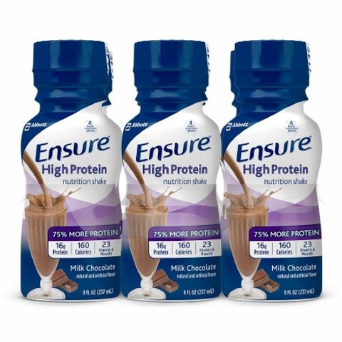 Ensure, Oral Supplement Ensure  High Protein Milk Chocolate Flavor 8 oz. Container Bottle Ready to Use, Count of 24 Ensure