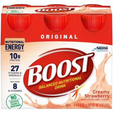 Oral Supplement Boost  Original Creamy Strawberry Flavor 8 oz. Container Bottle Ready to Use Count of 24 by Nestle Healthcare Nutrition