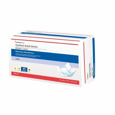 Cardinal, Unisex Adult Incontinence Brief Wings Super Tab Closure Large Disposable Heavy Absorbency, Count of 18 Cardinal