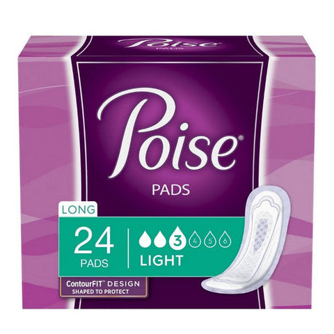 Kimberly Clark, Bladder Control Pad Poise  Long Length Light Absorbency Absorb-Loc  Core One Size Fits Most Adult Fe, Pack Of 24 Kimberly Clark