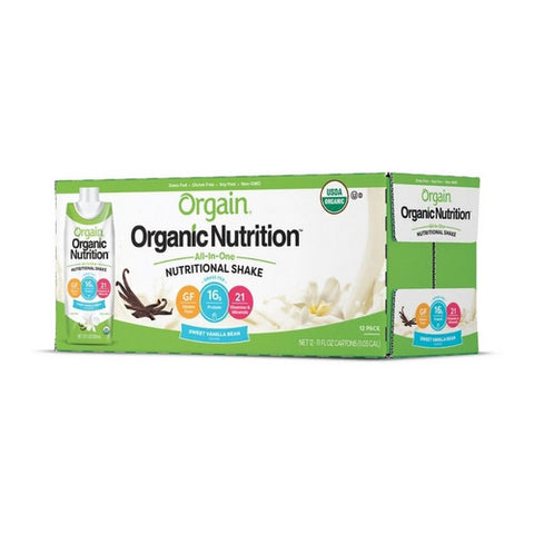 Orgain, Organic Nutritional Shake Sweet Vanilla Bean Flavor, 11 Oz (Case Of 12) Orgain