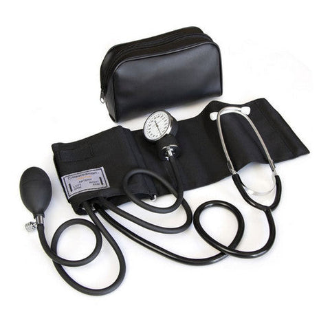 Mabis Healthcare, Blood Pressure w Stethoscope Kit Pocket Style Hand Held Large Nylon Cuff 22 Inch Stethoscope Tube, 1 Kit Mabis Healthcare