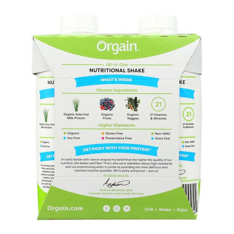 Orgain, Oral Supplement Orgain  Organic Nutritional Shake Iced CafÃ© Mocha Flavor 14 oz. Container Carton Rea, 11 Oz Orgain