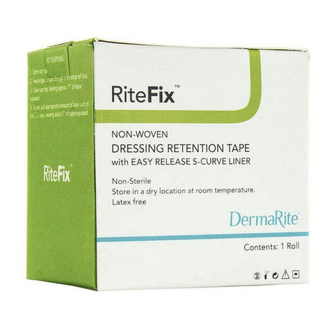 DermaRite, Dressing Retention Tape RiteFix Skin Friendly Nonwoven 3 Inch X 11 Yard NonSterile, 1 Each DermaRite