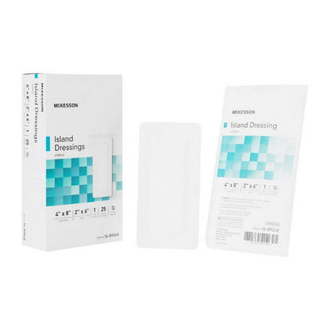 McKesson, Adhesive Dressing McKesson 4 X 8 Inch Polypropylene / Rayon Rectangle White Sterile, Box Of 25 McKesson