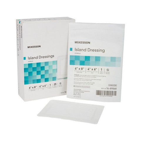 McKesson, Adhesive Dressing McKesson 6 X 8 Inch Polypropylene / Rayon Rectangle White Sterile, Case Of 4 McKesson