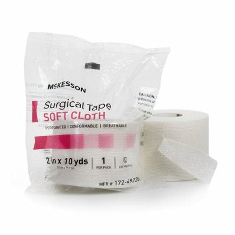 McKesson, Medical Tape McKesson Cloth 2 Inch X 10 Yard White NonSterile, Case Of 12 McKesson