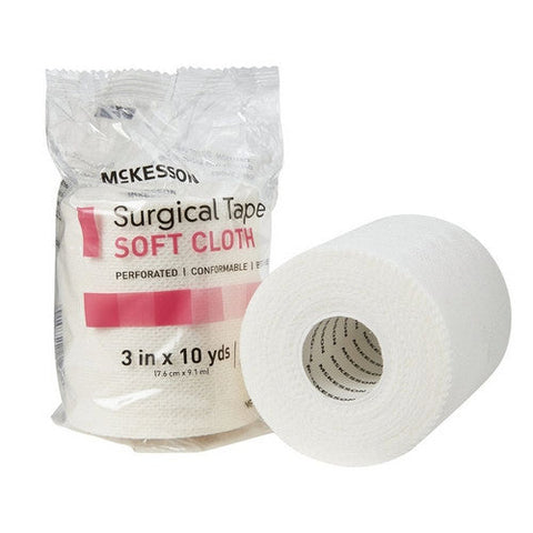 McKesson, Medical Tape McKesson Cloth 3 Inch X 10 Yard White NonSterile, Case Of 12 McKesson