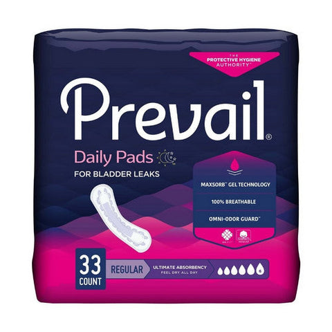 First Quality, Bladder Control Pad Prevail  Daily Pads Ultimate 16 Inch Length Heavy Absorbency Polymer Core One Si, Case Of 4 First Quality